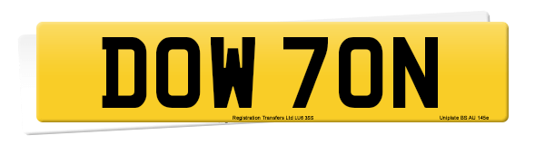 Registration number DOW 70N